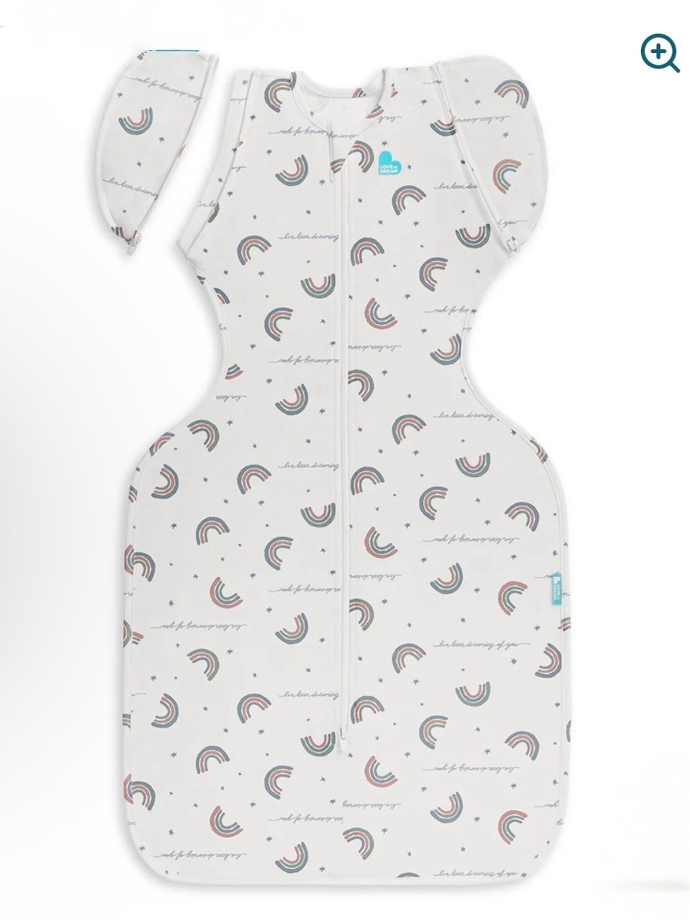 Love to dream Cream Sleep Sack with Rainbow Print